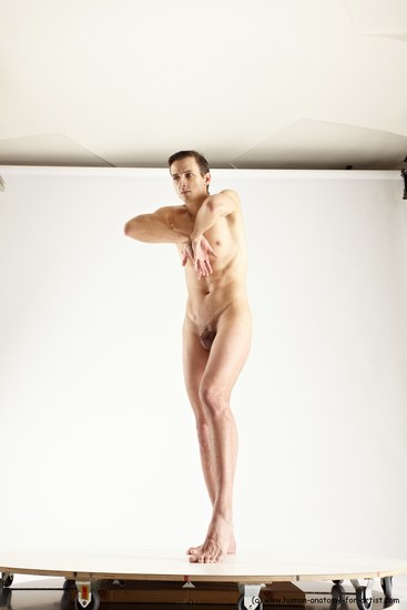 Nude Man White Standing poses - ALL Athletic Short Brown Standing poses - simple Multi angles poses Realistic