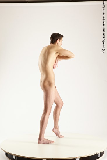 Nude Man White Standing poses - ALL Athletic Short Brown Standing poses - simple Multi angles poses Realistic