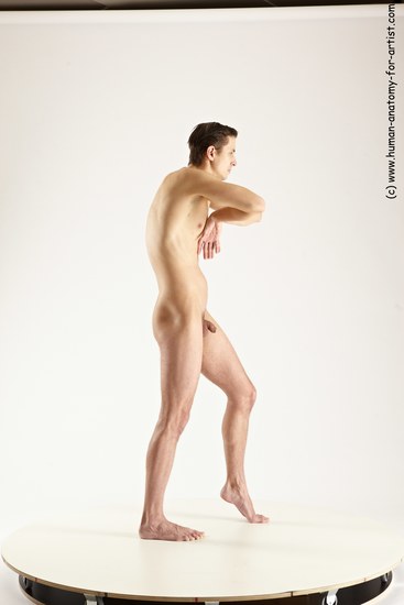 Nude Man White Standing poses - ALL Athletic Short Brown Standing poses - simple Multi angles poses Realistic