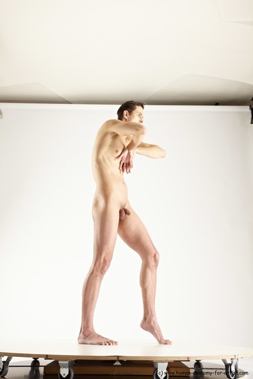 Nude Man White Standing poses - ALL Athletic Short Brown Standing poses - simple Multi angles poses Realistic