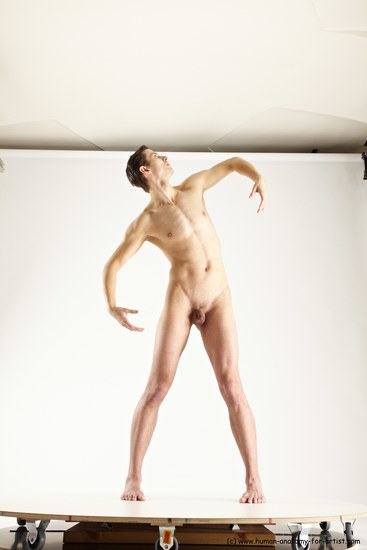 Nude Man White Standing poses - ALL Athletic Short Brown Standing poses - simple Multi angles poses Realistic