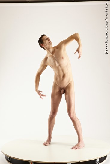 Nude Man White Standing poses - ALL Athletic Short Brown Standing poses - simple Multi angles poses Realistic