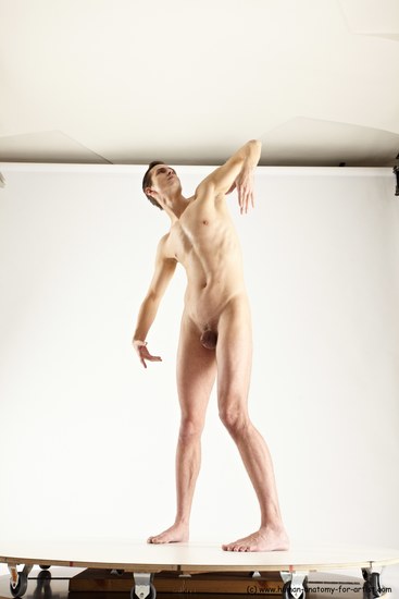 Nude Man White Standing poses - ALL Athletic Short Brown Standing poses - simple Multi angles poses Realistic