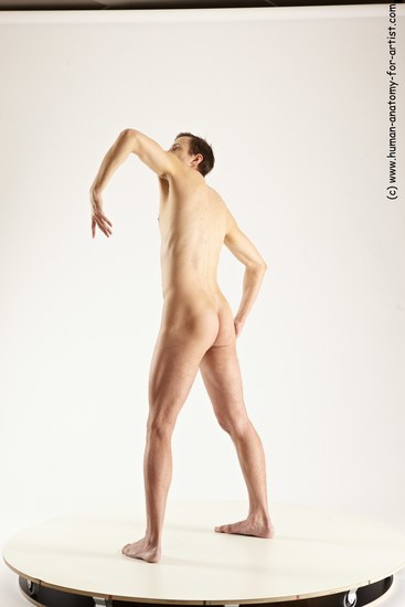 Nude Man White Standing poses - ALL Athletic Short Brown Standing poses - simple Multi angles poses Realistic