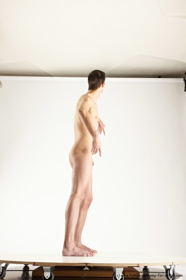 Nude Man White Standing poses - ALL Athletic Short Brown Standing poses - simple Multi angles poses Realistic