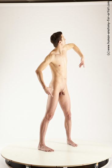 Nude Man White Standing poses - ALL Athletic Short Brown Standing poses - simple Multi angles poses Realistic