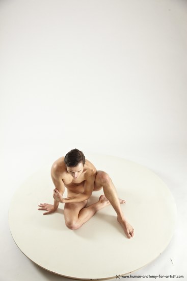 Nude Man White Sitting poses - simple Athletic Short Brown Sitting poses - ALL Multi angles poses Realistic