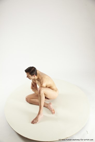 Nude Man White Sitting poses - simple Athletic Short Brown Sitting poses - ALL Multi angles poses Realistic