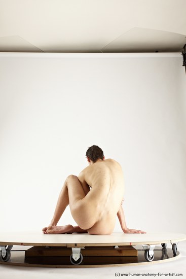 Nude Man White Sitting poses - simple Athletic Short Brown Sitting poses - ALL Multi angles poses Realistic