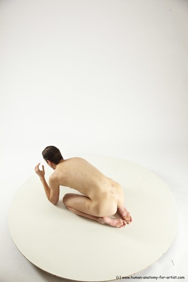 Nude Man White Athletic Short Brown Sitting poses - ALL Sitting poses - on knees Multi angles poses Realistic