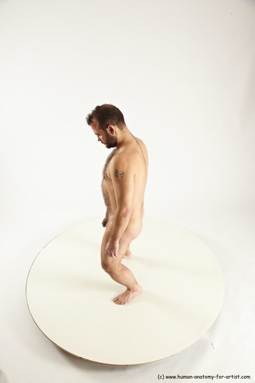 Nude Man White Standing poses - ALL Average Short Brown Standing poses - simple Multi angles poses Realistic