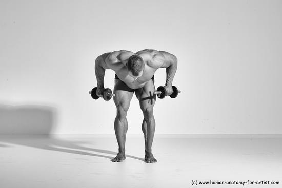 Underwear Gymnastic poses Man White Standing poses - ALL Muscular Short Brown Standing poses - simple Dynamic poses Academic