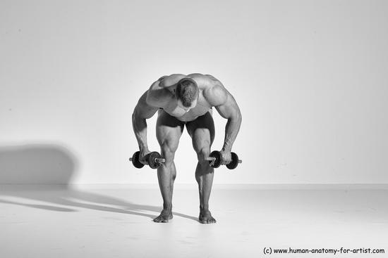 Underwear Gymnastic poses Man White Standing poses - ALL Muscular Short Brown Standing poses - simple Dynamic poses Academic