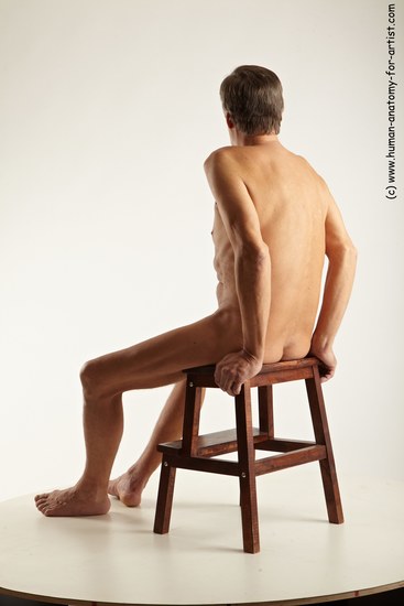 Nude Man White Sitting poses - simple Slim Short Grey Sitting poses - ALL Realistic