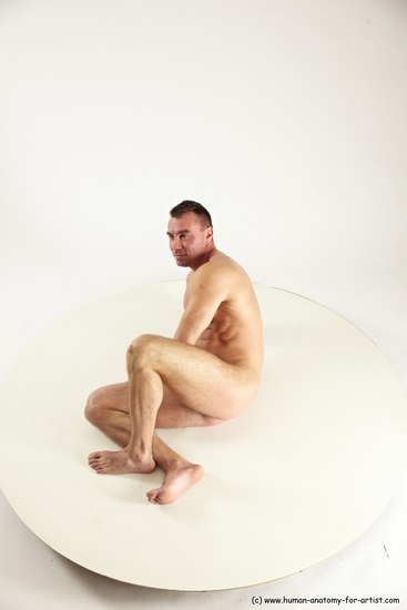 Nude Man White Laying poses - ALL Muscular Short Brown Laying poses - on side Multi angles poses Realistic