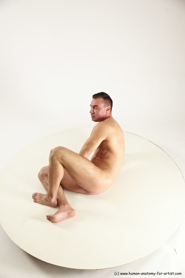 Nude Man White Laying poses - ALL Muscular Short Brown Laying poses - on side Multi angles poses Realistic