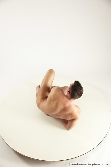 Nude Man White Laying poses - ALL Muscular Short Brown Laying poses - on side Multi angles poses Realistic