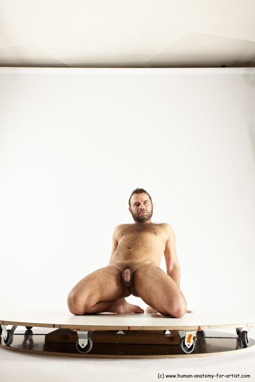 Nude Man White Average Short Brown Sitting poses - ALL Sitting poses - on knees Multi angles poses Realistic