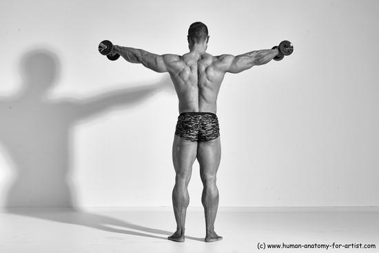 Underwear Gymnastic poses Man White Standing poses - ALL Muscular Short Brown Standing poses - simple Dynamic poses Academic