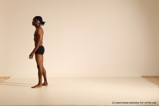 Underwear Gymnastic poses Man Black Athletic Black Dancing Dreadlocks Dynamic poses Academic