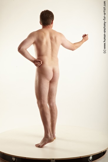 Nude Man White Standing poses - ALL Average Short Brown Standing poses - simple Realistic