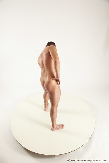 Nude Man White Standing poses - ALL Muscular Short Brown Standing poses - simple Multi angles poses Realistic