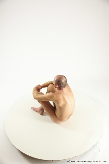 Nude Man White Sitting poses - simple Slim Short Brown Sitting poses - ALL Multi angles poses Realistic