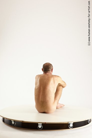 Nude Man White Sitting poses - simple Slim Short Brown Sitting poses - ALL Multi angles poses Realistic