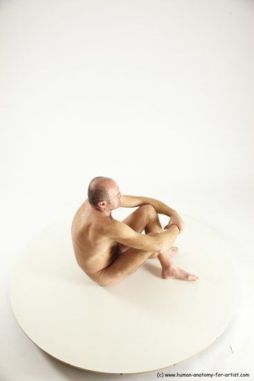 Nude Man White Sitting poses - simple Slim Short Brown Sitting poses - ALL Multi angles poses Realistic