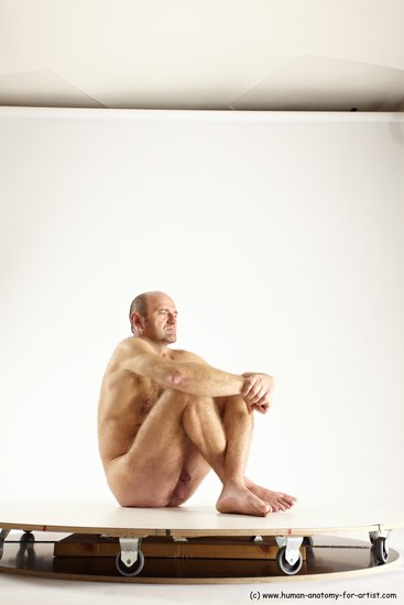 Nude Man White Sitting poses - simple Slim Short Brown Sitting poses - ALL Multi angles poses Realistic