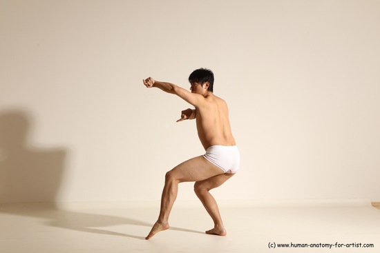 Underwear Martial art Man Asian Moving poses Average Short Black Dynamic poses Academic