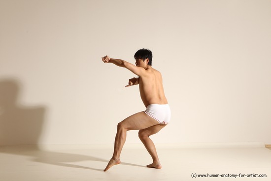 Underwear Martial art Man Asian Moving poses Average Short Black Dynamic poses Academic