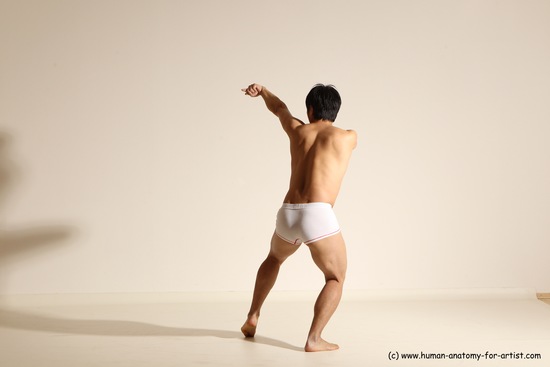 Underwear Martial art Man Asian Moving poses Average Short Black Dynamic poses Academic