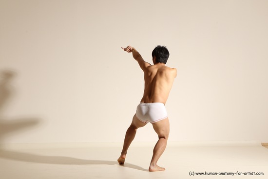 Underwear Martial art Man Asian Moving poses Average Short Black Dynamic poses Academic