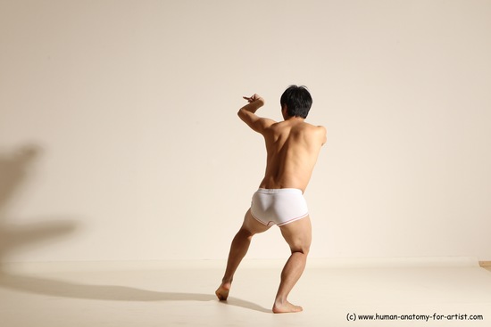 Underwear Martial art Man Asian Moving poses Average Short Black Dynamic poses Academic