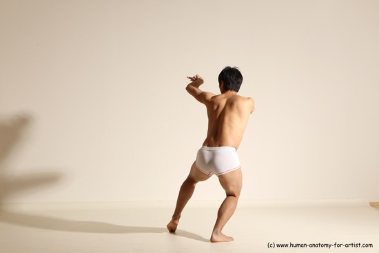 Underwear Martial art Man Asian Moving poses Average Short Black Dynamic poses Academic