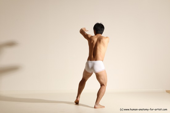 Underwear Martial art Man Asian Moving poses Average Short Black Dynamic poses Academic