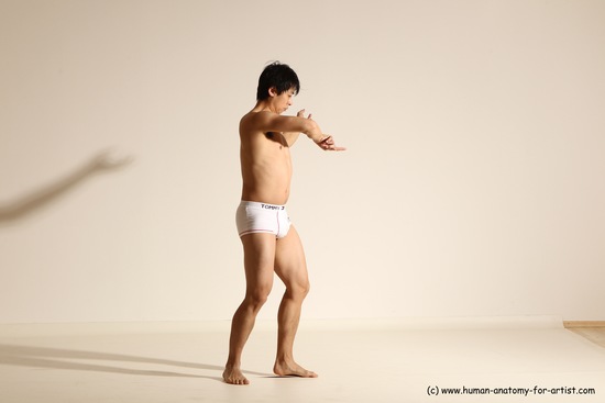 Underwear Martial art Man Asian Moving poses Average Short Black Dynamic poses Academic