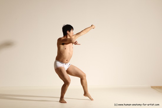 Underwear Martial art Man Asian Moving poses Average Short Black Dynamic poses Academic