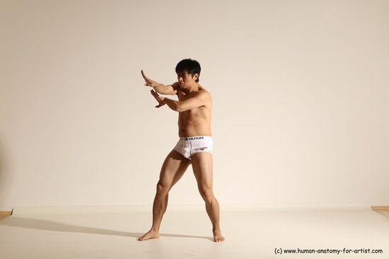 Underwear Martial art Man Asian Moving poses Average Short Black Dynamic poses Academic