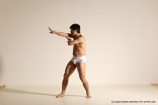 Underwear Martial art Man Asian Moving poses Average Short Black Dynamic poses Academic