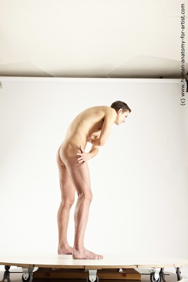 Nude Man White Standing poses - ALL Athletic Short Brown Standing poses - simple Multi angles poses Realistic