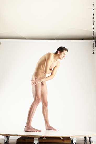 Nude Man White Standing poses - ALL Athletic Short Brown Standing poses - simple Multi angles poses Realistic