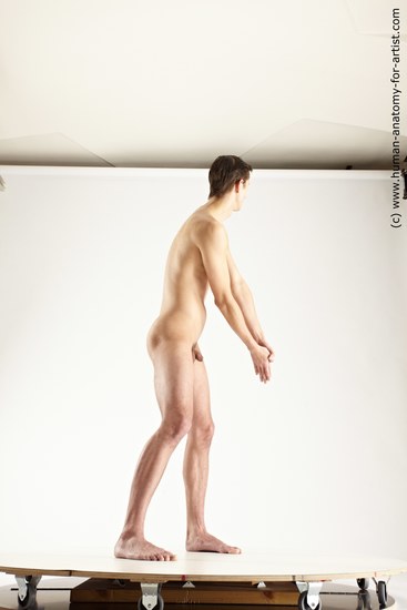 Nude Man White Standing poses - ALL Athletic Short Brown Standing poses - simple Multi angles poses Realistic