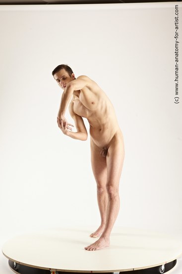 Nude Man White Standing poses - ALL Athletic Short Brown Standing poses - simple Multi angles poses Realistic