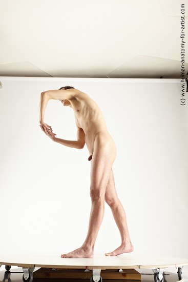 Nude Man White Standing poses - ALL Athletic Short Brown Standing poses - simple Multi angles poses Realistic