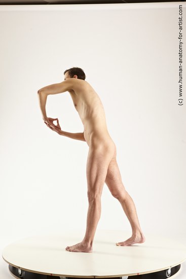 Nude Man White Standing poses - ALL Athletic Short Brown Standing poses - simple Multi angles poses Realistic