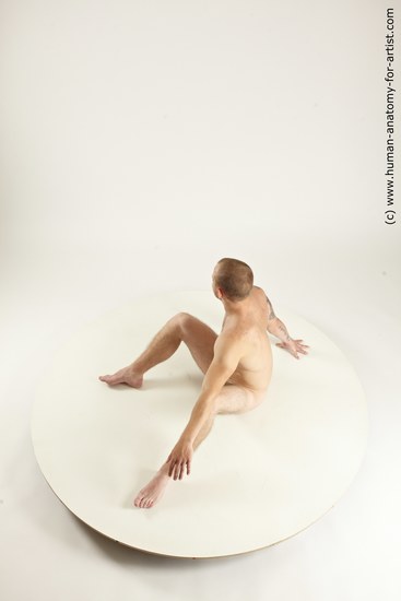 Nude Man White Sitting poses - simple Muscular Bald Sitting poses - ALL Multi angles poses Realistic