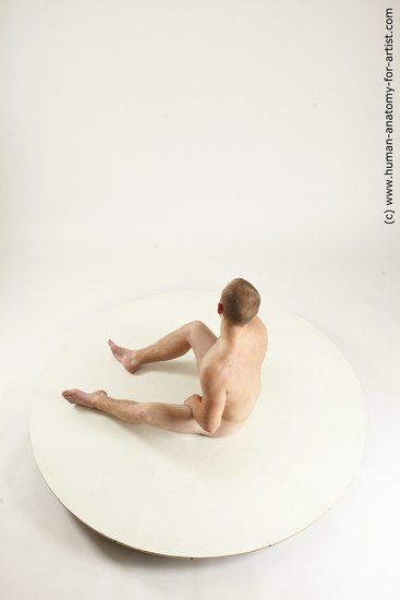 Nude Man White Sitting poses - simple Muscular Bald Sitting poses - ALL Multi angles poses Realistic