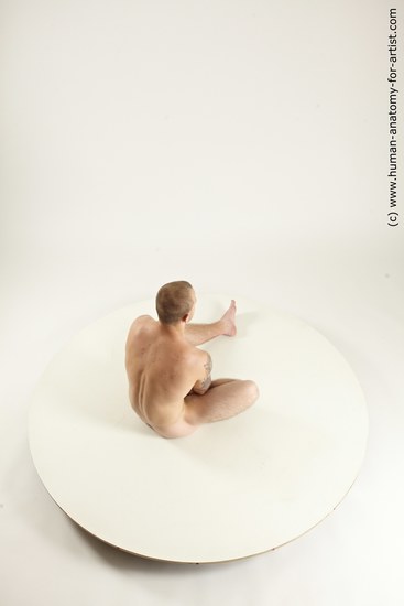 Nude Man White Sitting poses - simple Muscular Bald Sitting poses - ALL Multi angles poses Realistic